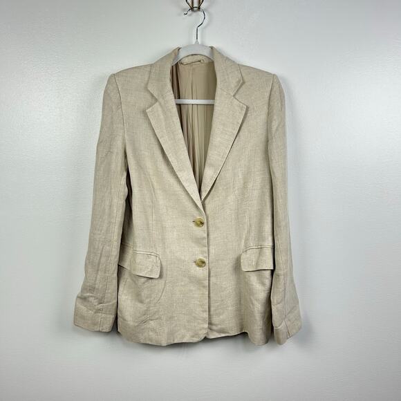 & Other Stories Tan Beige 100% Linen Blazer Women’s Size 0 - Picture 1 of 11